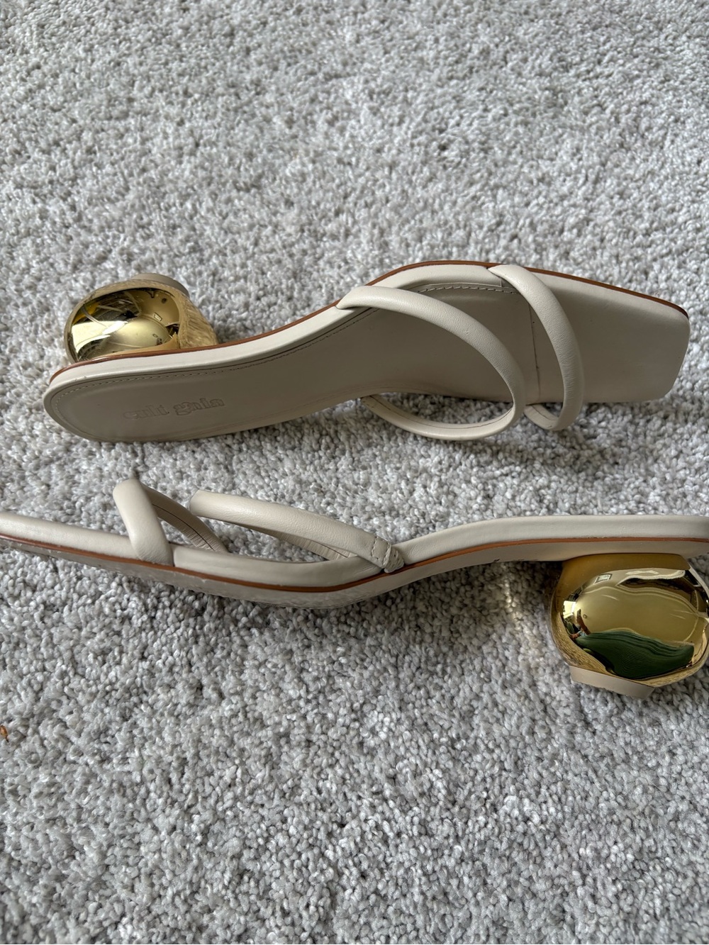 cult gaia Cream Double-Strap Square-Toe Mules - Picture 3 of 6